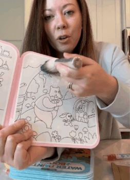 Magic Water Coloring Books — Mess-Free Painting Set (4 Books + 4 Pens)