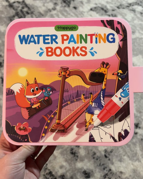 Customer photo of the reusable water painting books used by a child