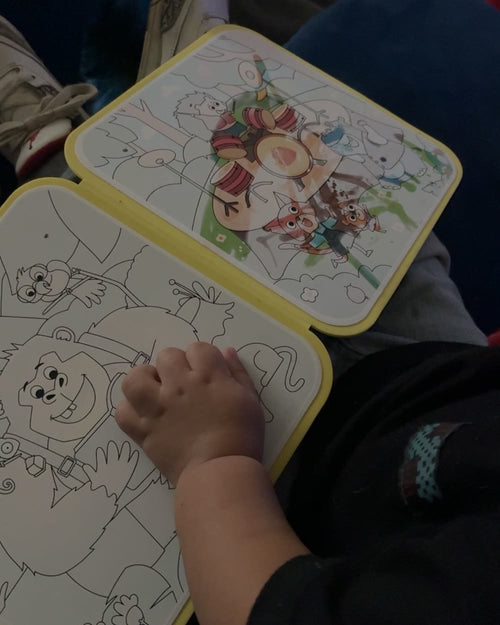 Customer photo of the reusable water painting books used by a child