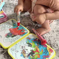 Toddler painting mess-free with the water pen