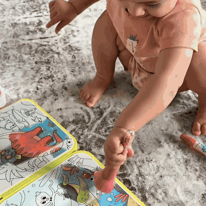 Colors appear as your child paints with water
